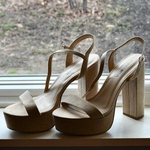 Fashion Nova Your Biggest Fan Heels in Natural